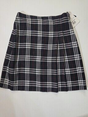 Becky Thatcher School Uniform Skirt Girls Size 20 Navy Blue Tartan Plaid Preppy